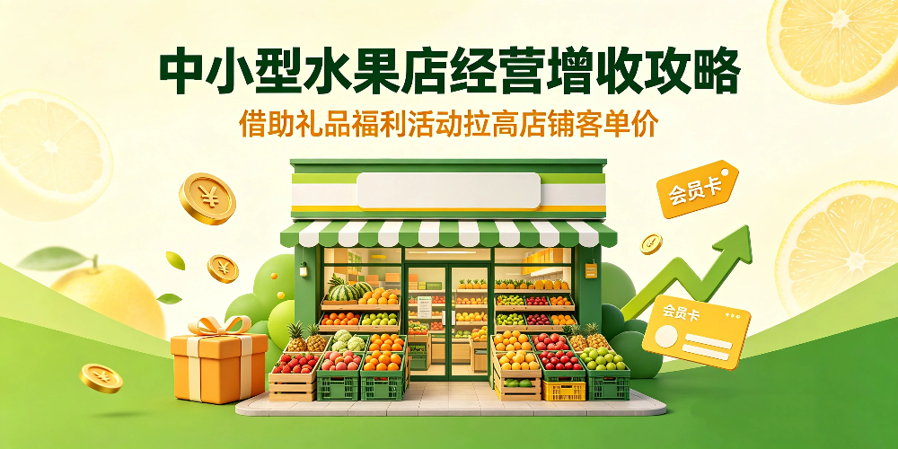 中小型水果店经营增收攻略,借助礼品福利活动拉高店铺客单价