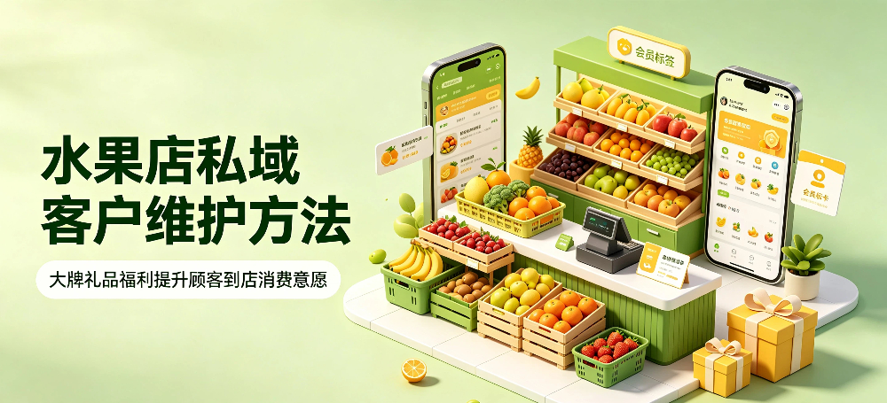 水果店私域客户维护方法,大牌礼品福利提升顾客到店消费意愿