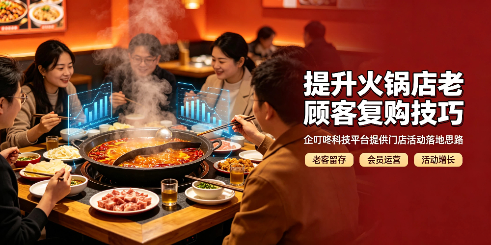 提升火锅店老顾客复购技巧,企叮咚科技平台提供门店活动落地思路