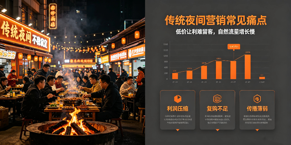 烧烤店夜间客流增长实用方法：传统夜间营销常见痛点-企叮咚科技平台.jpg