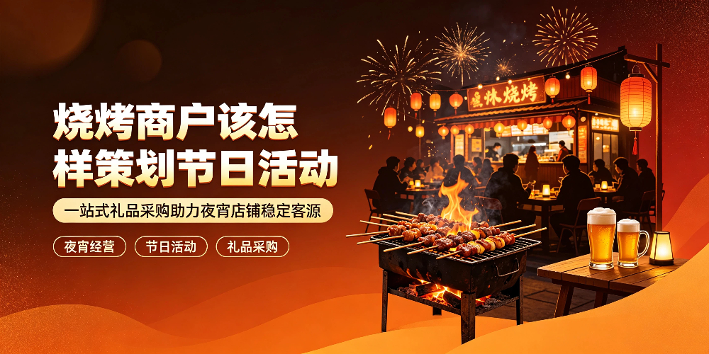 烧烤商户该怎样策划节日活动，一站式礼品采购助力夜宵店铺稳定客源