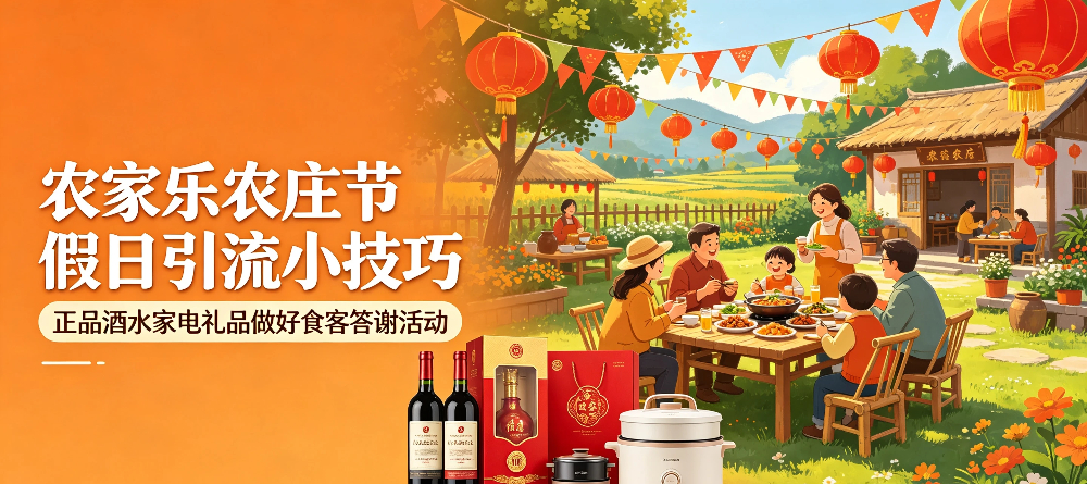 农家乐农庄节假日引流小技巧,正品酒水家电礼品做好食客答谢活动