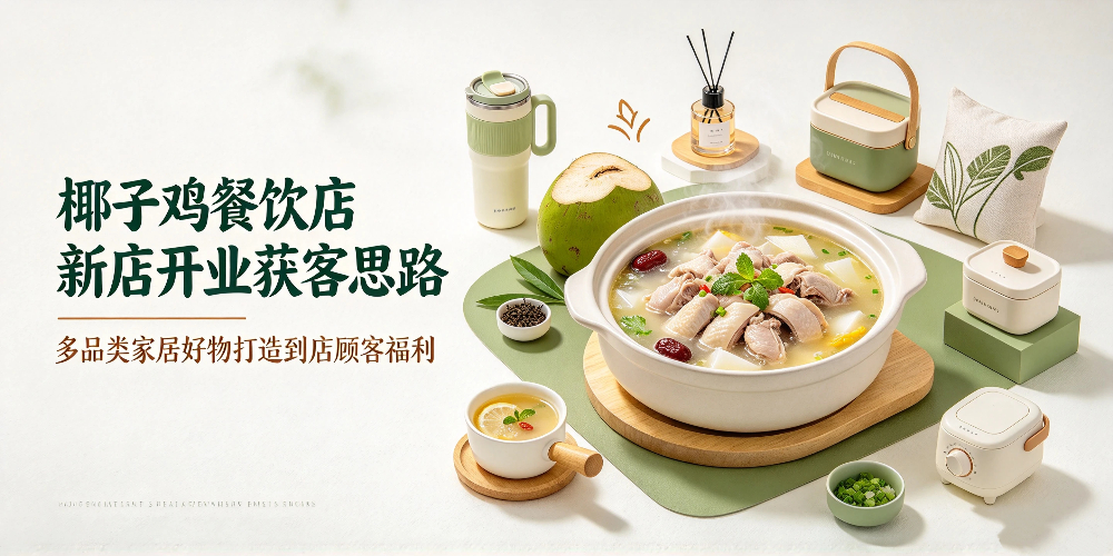 椰子鸡餐饮店新店开业获客思路：多品类家居好物打造到店顾客福利-企叮咚科技平台.jpg