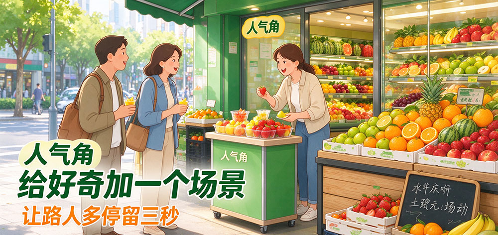 临街水果店吸引客流妙招：人气角给好奇加一个场景-企叮咚科技平台.jpg